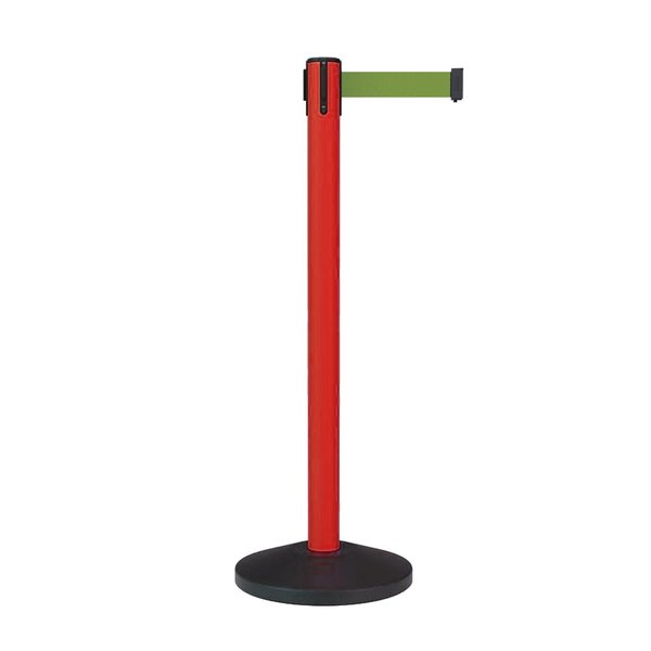 Montour Line Stanchion Belt Barrier Red Post 11ft. Olive Belt MS630-RD-OL-110